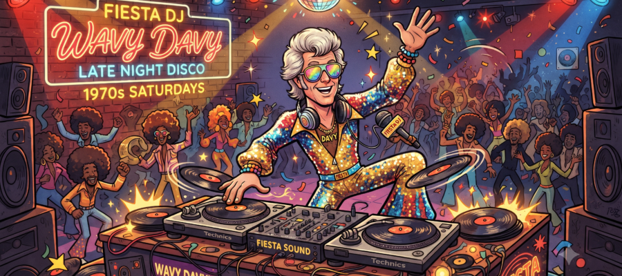 fiesta suite plymouth dj wavy davy cartoon